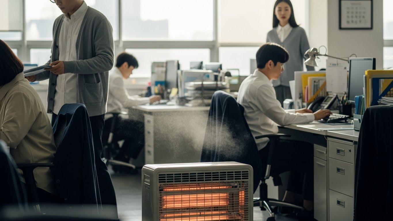 난방기 사용으로 공기가 탁해짐