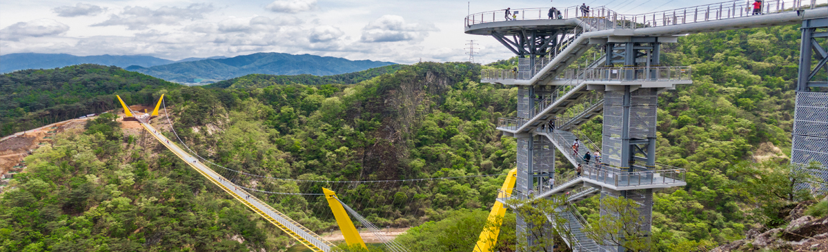 강원도 원주 탐방 (역사, 가볼만한 곳, 로컬 맛집) 관련 소금산 울렁다리 사진
