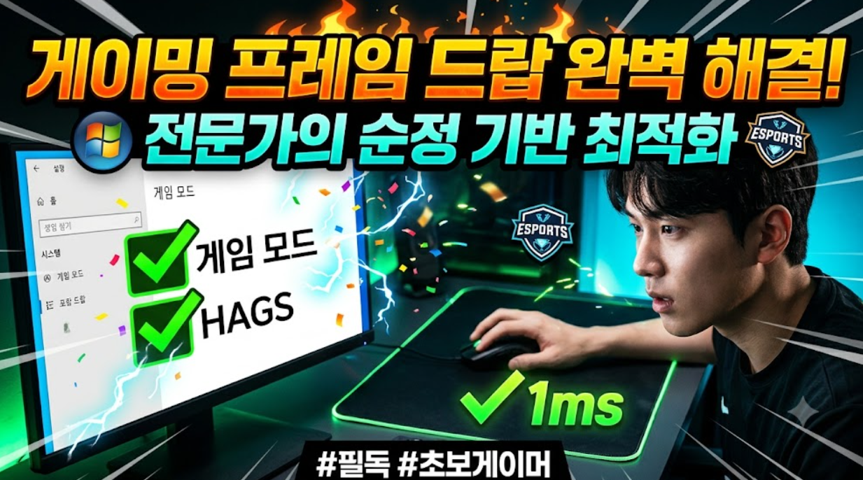 프레임 드랍 막고 반응 속도 높이는 실전 세팅법