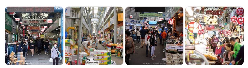 서울 강북구 수유시장 내부 풍경과 다양한 상점, 전통시장 특유의 활기찬 모습