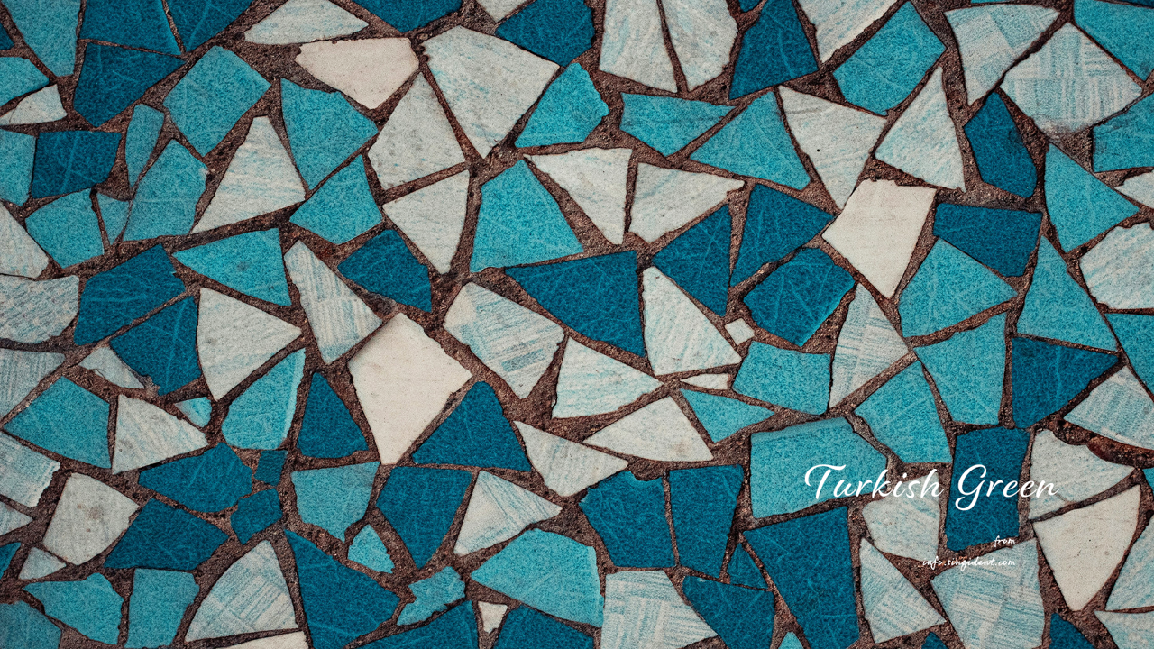 03 청록색 타일벽 C - Turkish Green 청록색배경화면