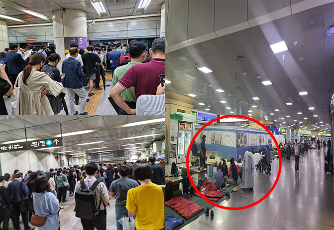 갈때까지 가버린 전장연 서울역 근황 (+멈춰)