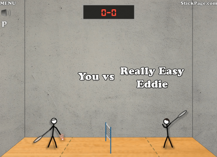 스틱맨-배드민턴-플래시게임-시작-화면