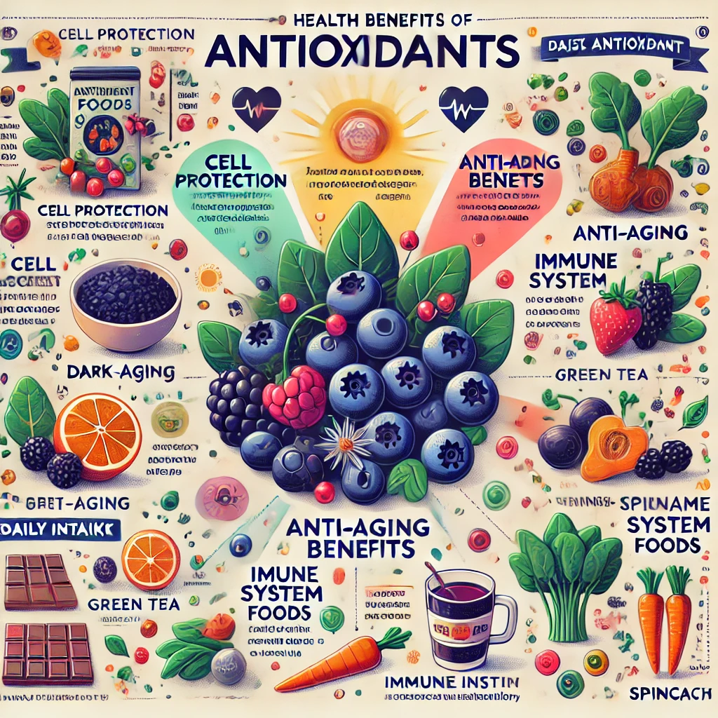 세포보호 노화예방 면역강화에 도움되는 항산화 음식 이미지
