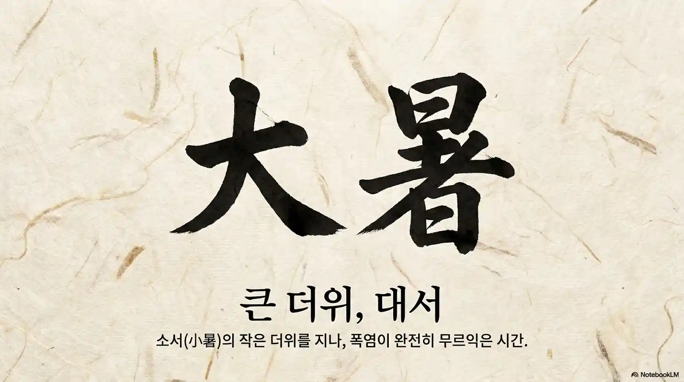 대서 한자 뜻과 큰 더위를 의미하는 24절기 이미지