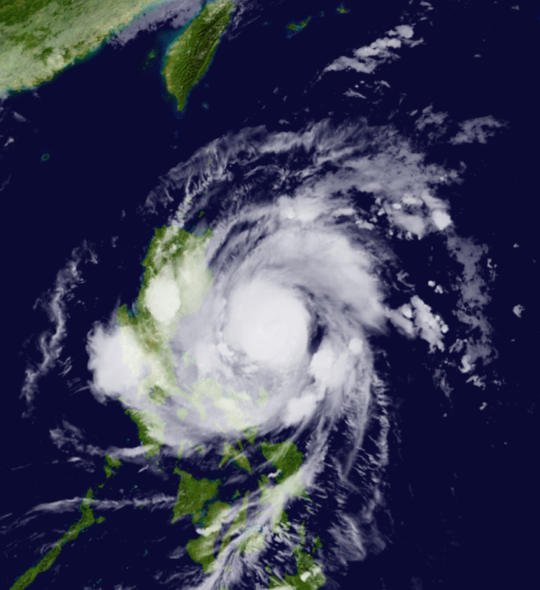 23호 태풍 도라지 위성 영상