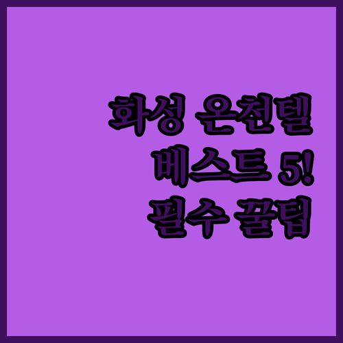 경기도 화성 온천텔 베스트 5 추천 ..