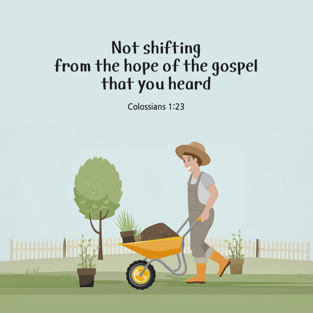 Not shifting from the hope of the gospel that you heard. (Colossians 1:23) by pieonane Daily Bible quote image