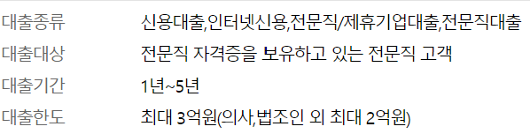 우리은행 전문직 대출