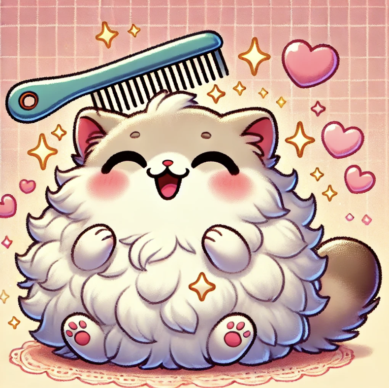 털 빗는 고양이를 표현한 사진