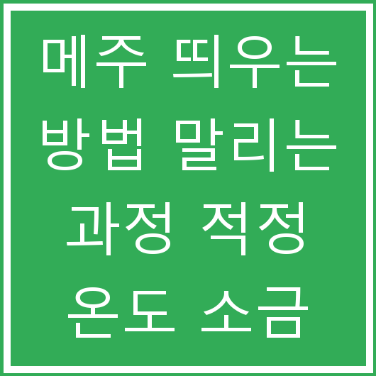 메주 띄우는 방법 말리는 과정 적정 온도 소금 비율 및 보관법