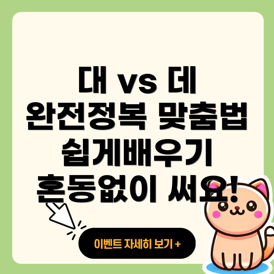 대와 데의 맞춤법 차이