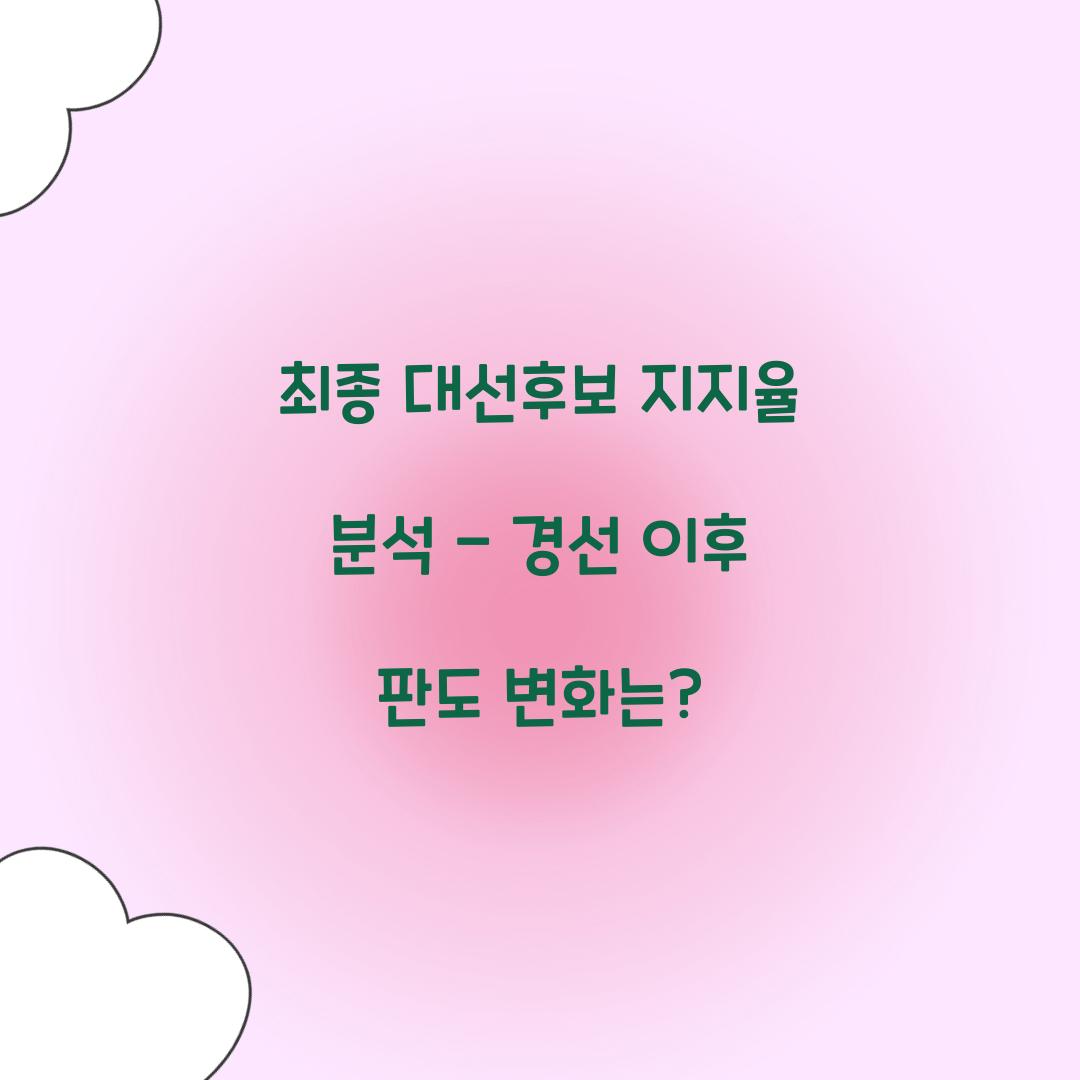 최종 대선후보 지지율