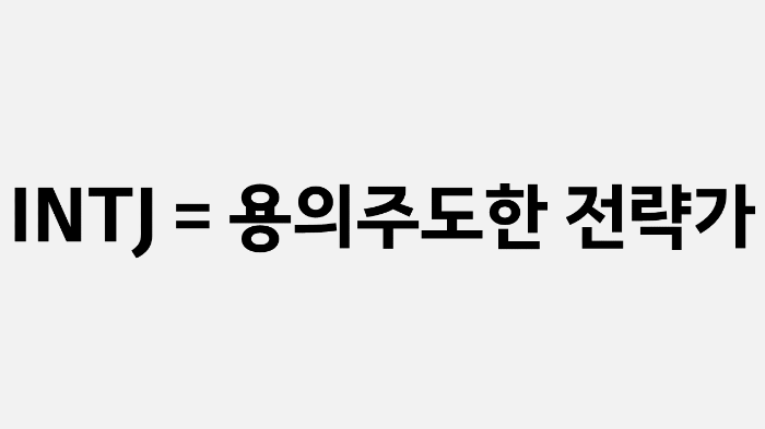 INTJ = 용의주도한 전략가