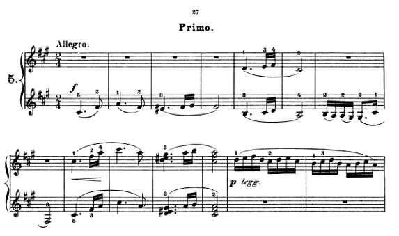 <헝가리 무곡 5번> 네손을 위한 피아노 듀엣 악보