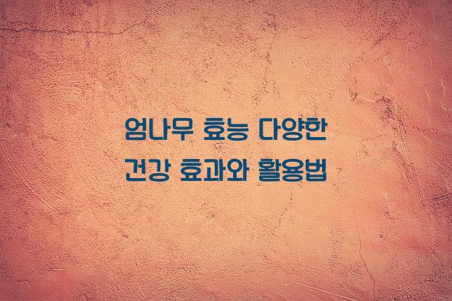 엄나무 효능