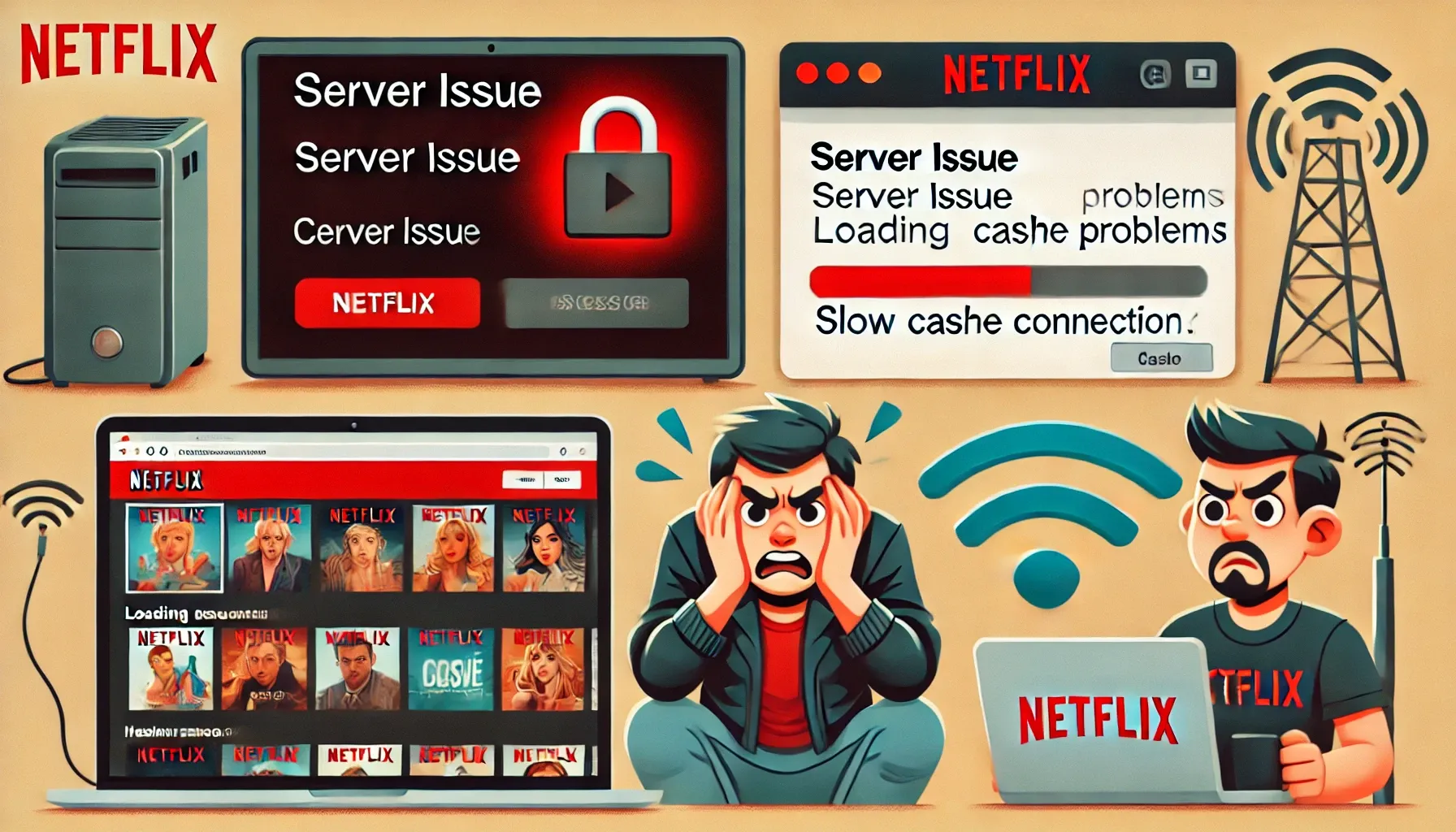 넷플릭스 서버 문제&amp;#44; 캐시 오류&amp;#44; 느린 인터넷 연결