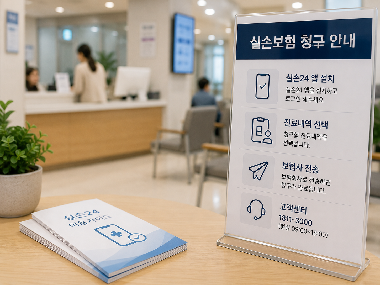병원 로비의 실손보험 안내