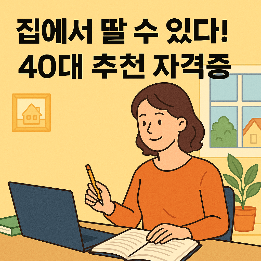 집에서 딸 수 있는 40대 추천 자격증