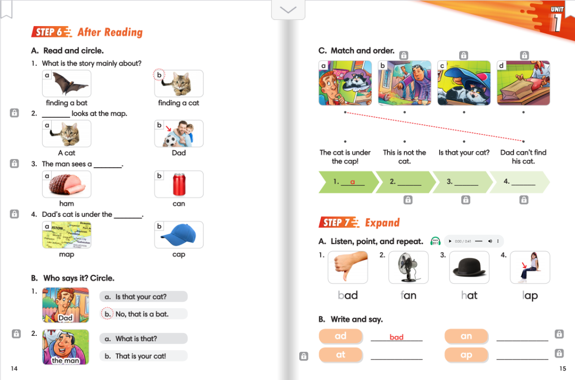 Fast Phonics 교재 내 추가 심화 단어 페이지 샘플