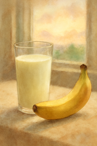 우유-바나나-아침