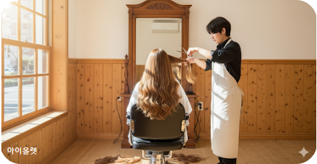 아름다운 머리카락을 자르는 순간