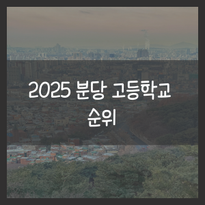 분당 고등학교 순위