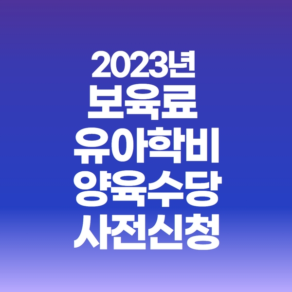 보육료 유아학비 양육수당