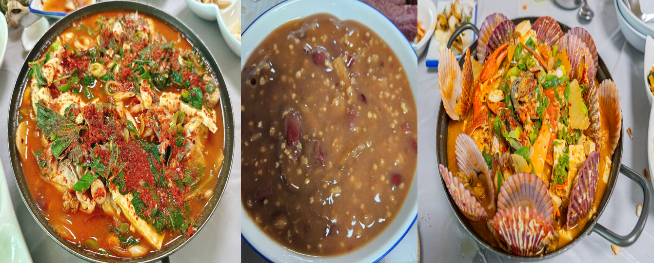 매운탕과-빼대기죽,-그리고-해물된장찌개