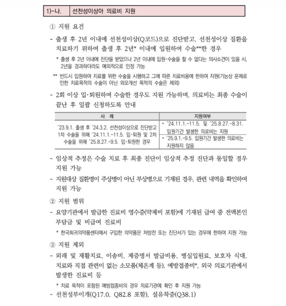 미숙아 및 선천성이상아 의료비 지원