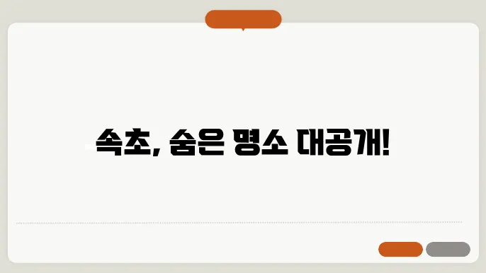 속초 가볼만한 곳 추천 top10