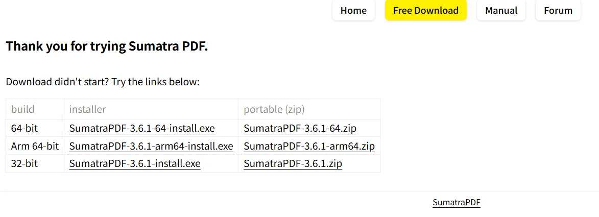 무설치 초경량 PDF 뷰어 Sumatra PDF 다운로드