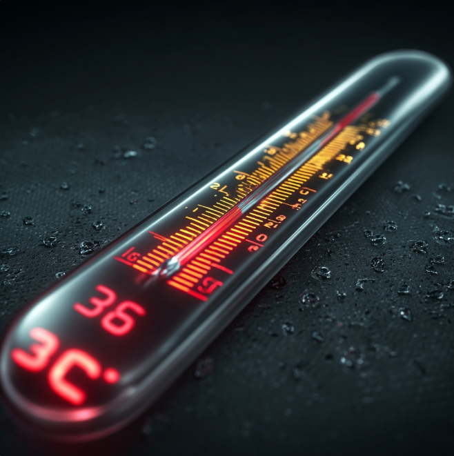 온도를 가리키는 전자온도계