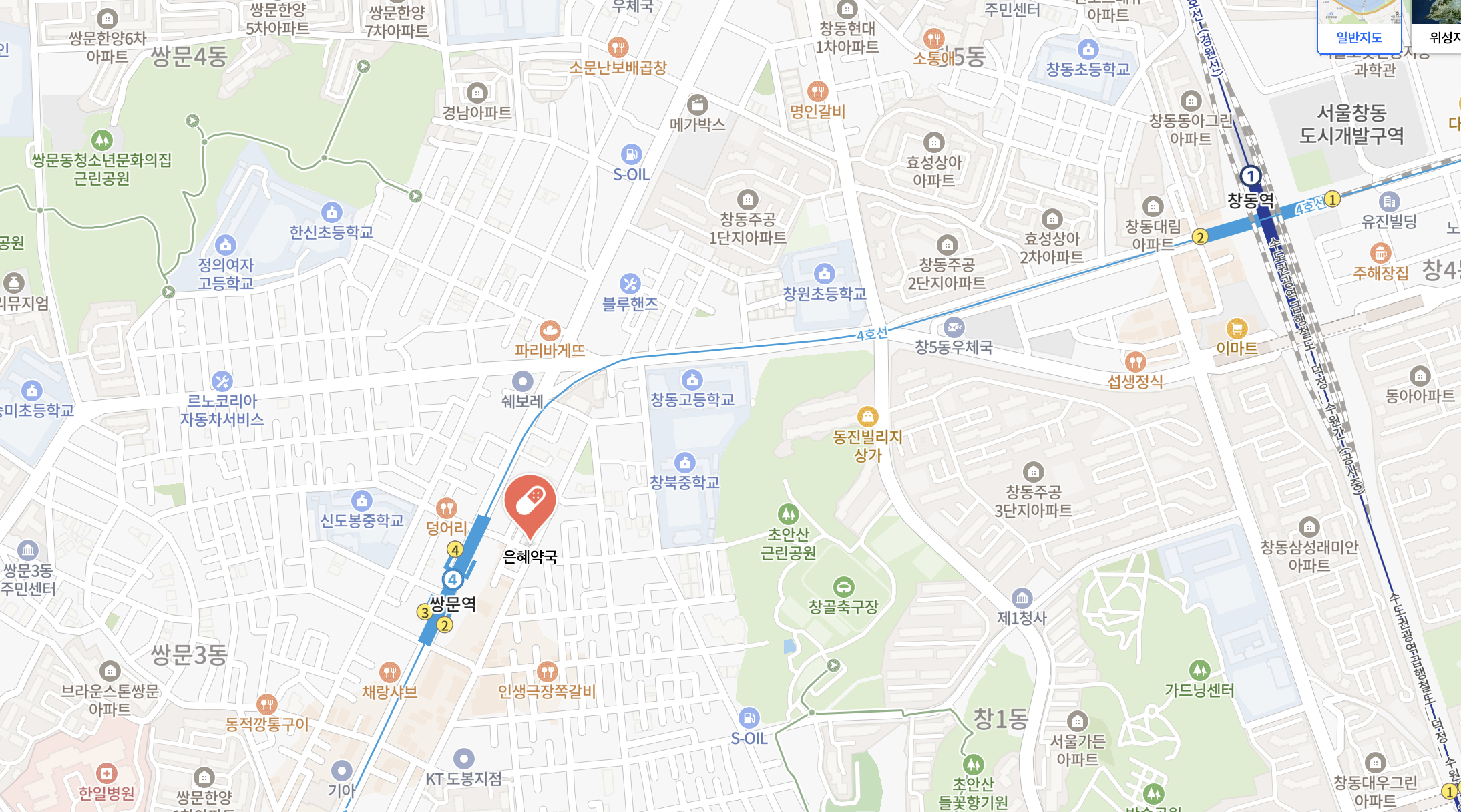 은혜약국 위치 지도