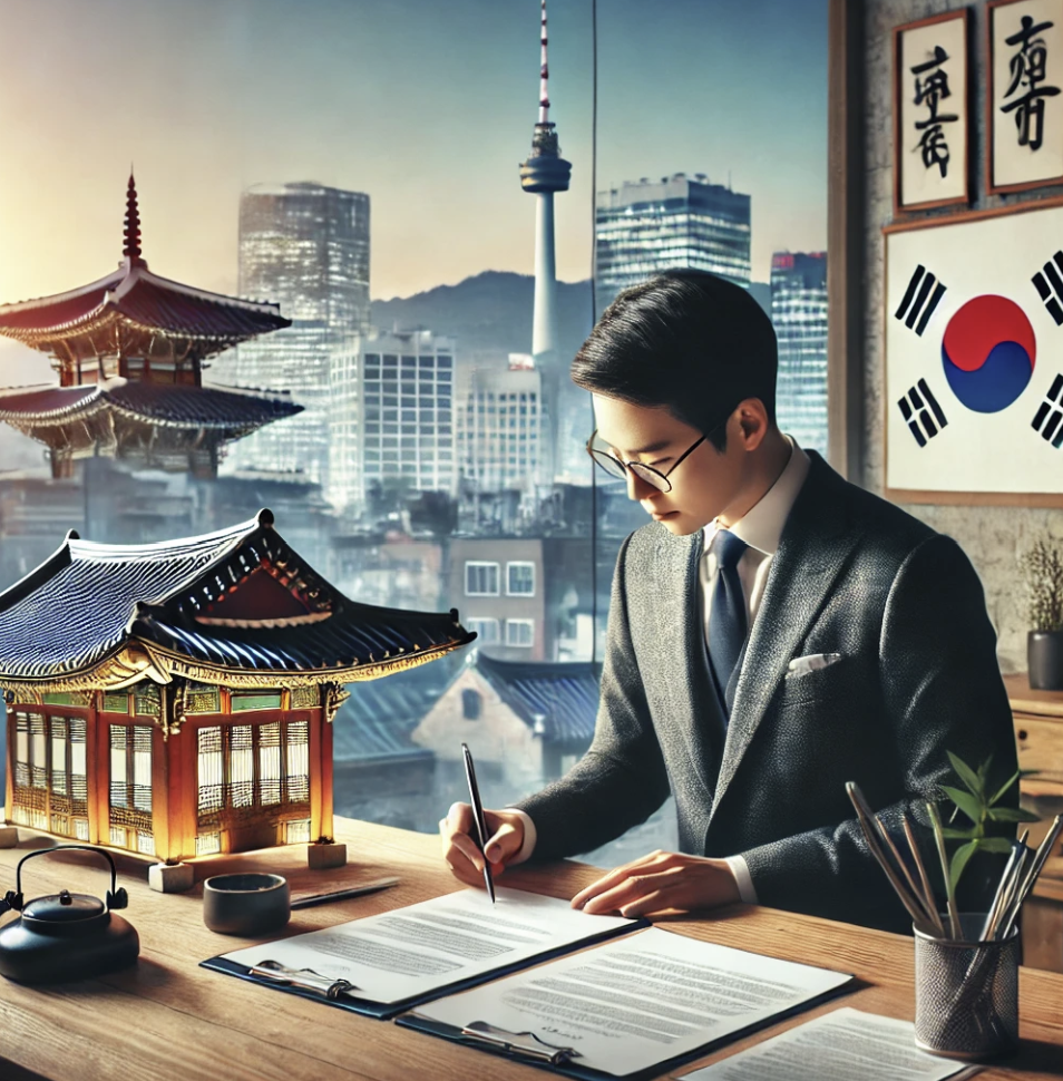 상속세 관련 서류를 다루는 모습