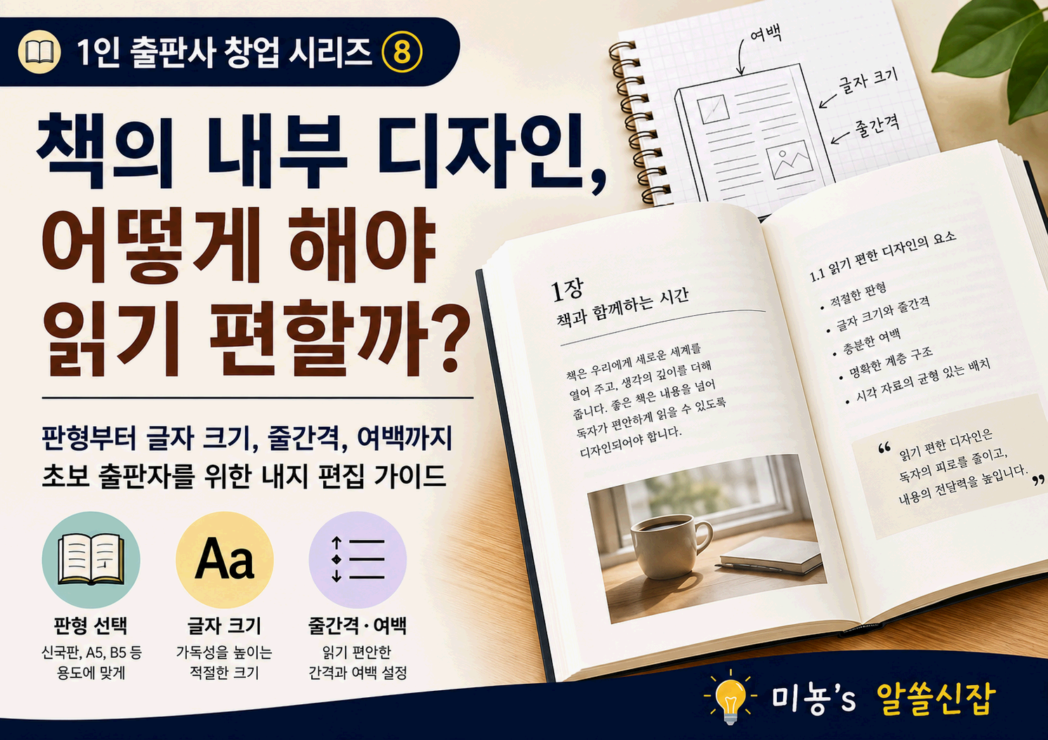 책의 내부 디자인, 어떻게 해야 읽기 편할까?｜판형부터 글자 크기, 줄간격, 여백까지 초보 출판자를 위한 내지 편집 가이드