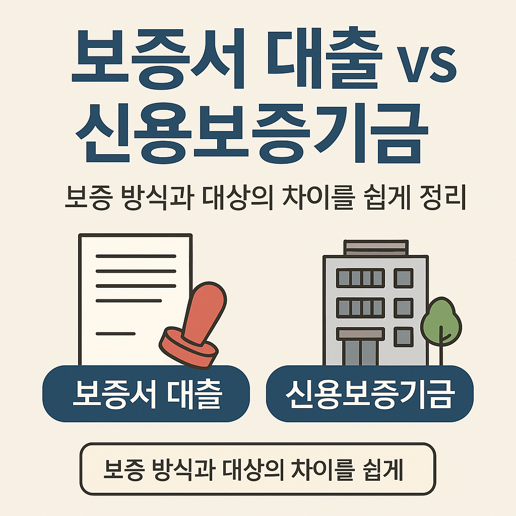 보증서 대출과 신용보증기금의 차이점 요약 및 비교 안내