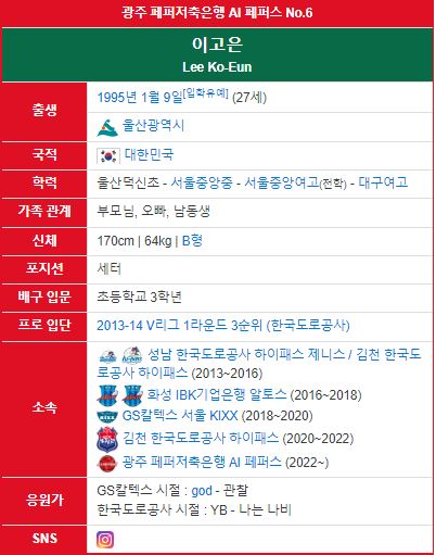 배구선수 이고은