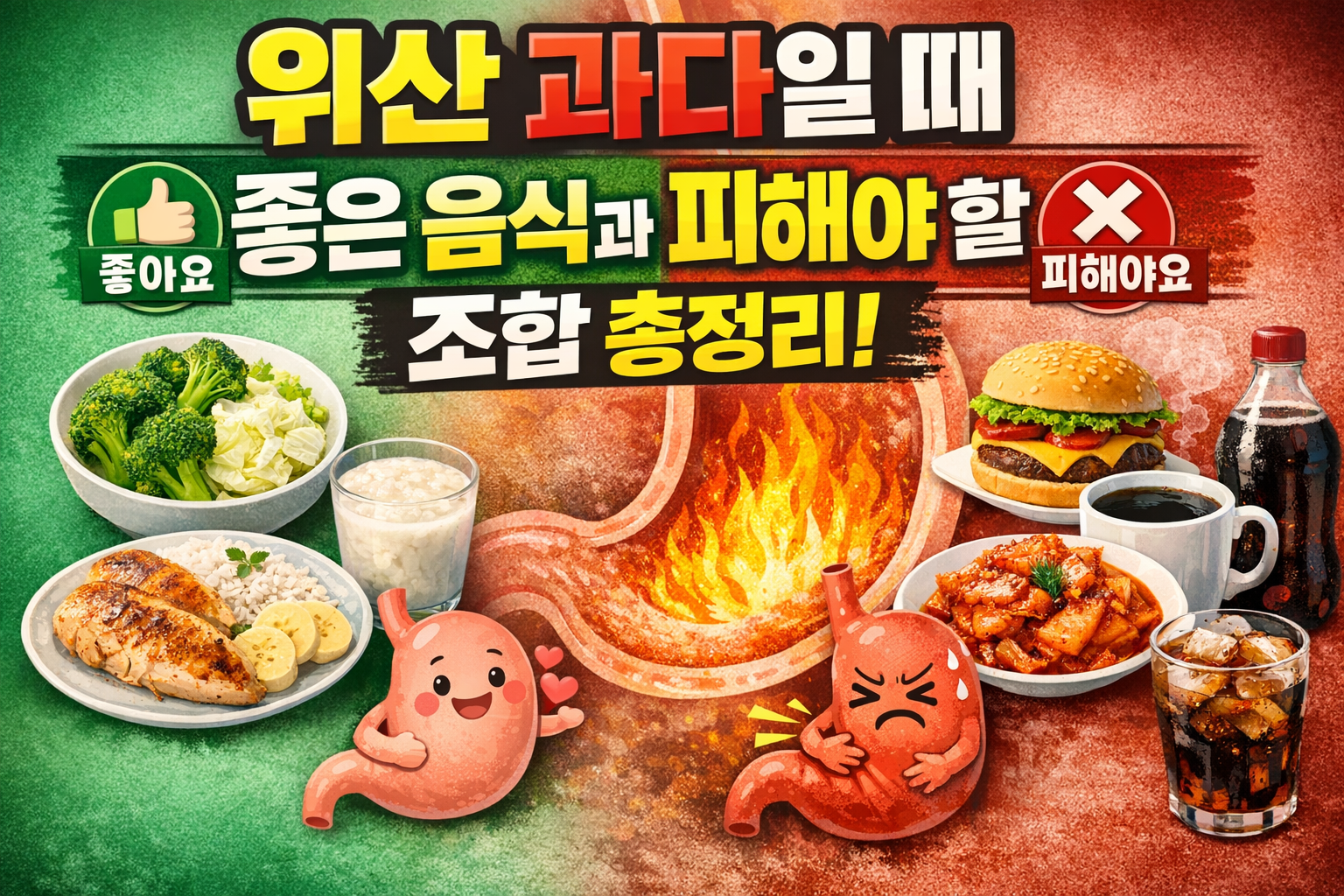 위산 과다로 속 쓰릴 때 도움이 되는 음식 궁합