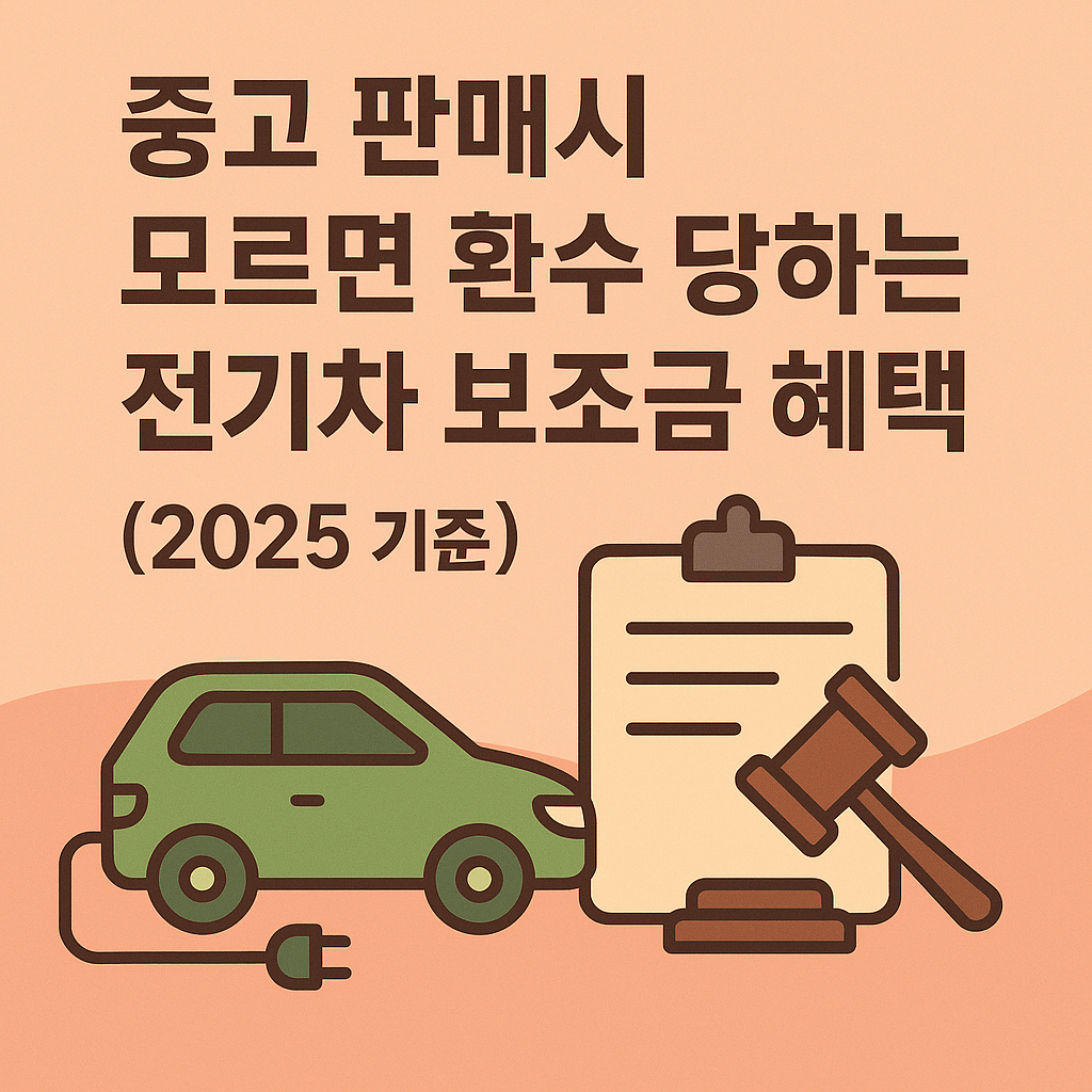 전기차 보조금 받은 차량, 중고로 팔 수 있을까? 전기차 중고 판매시 꼭 알아야 할 것들 (2025 기준)