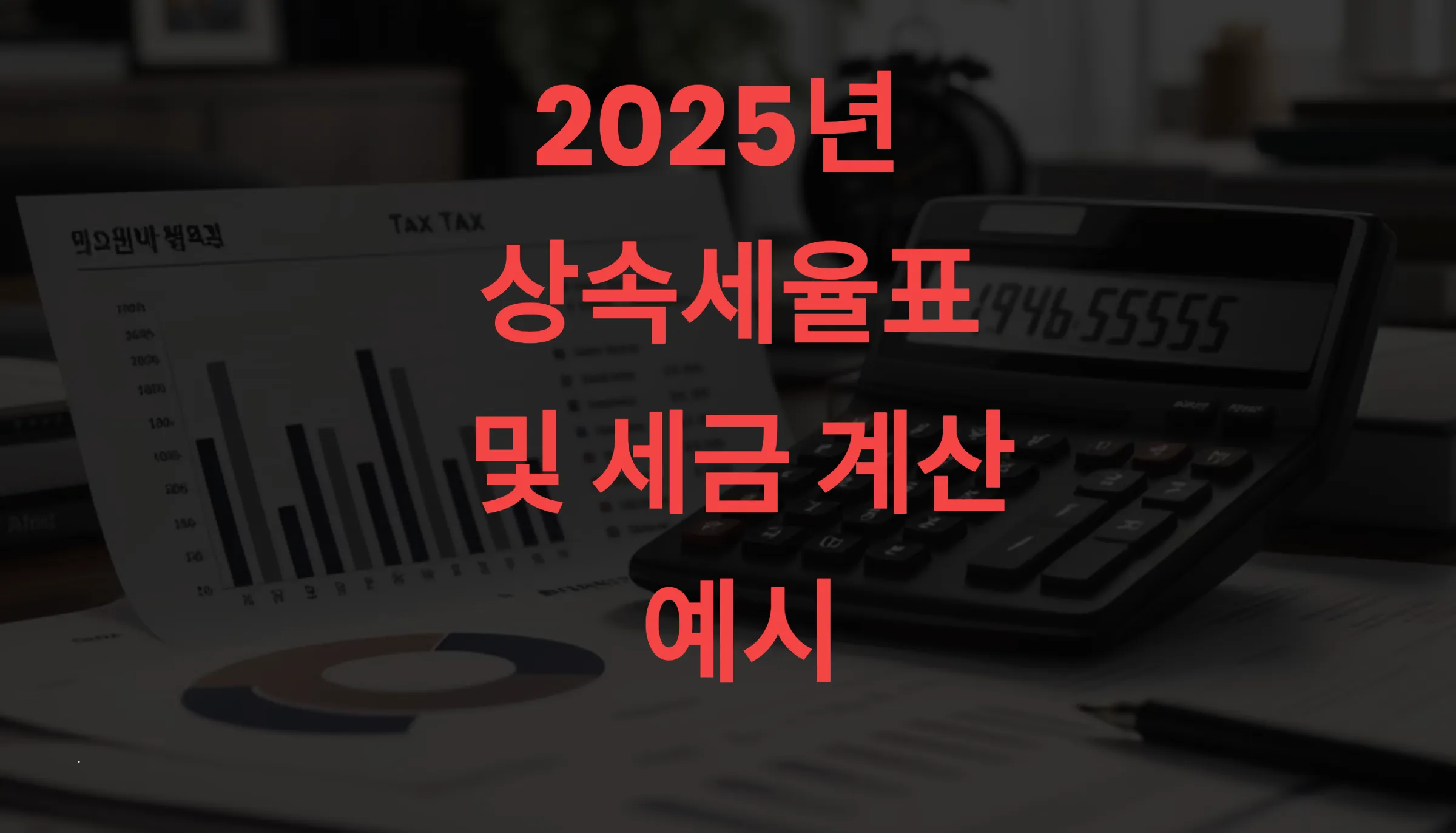 📊 2025년 상속세율표 + 실제 세금 계산 예시 – 자산별 세금 차이 분석