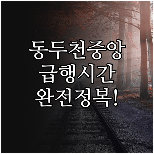 동두천중앙역 급행 시간표 및 정차역 ..