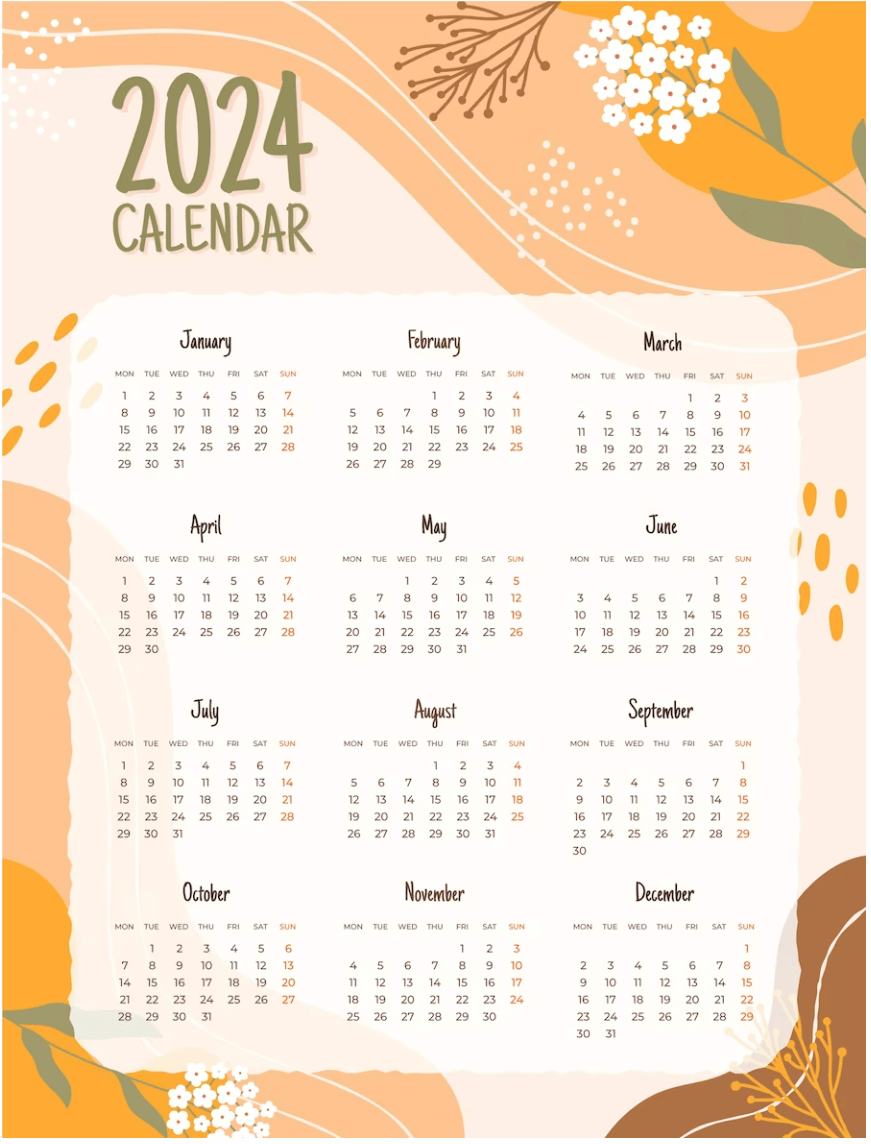 2024년 달력 무료 다운