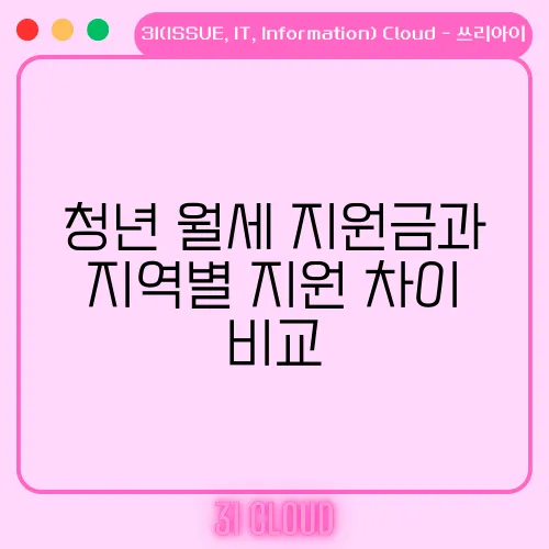 청년 월세 지원금과 지역별 지원 차이 비교