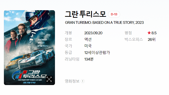 영화 개봉예정작 순위 2023년 9월 둘째주