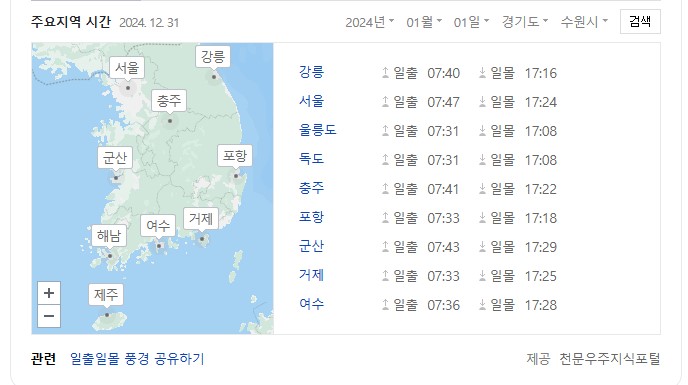 해맞이 행사 취소 2025 해돋이 지역별 정보