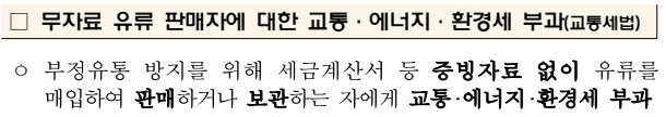 무자료 유류 판매자에 대한 교통,에너지, 환경세 부과