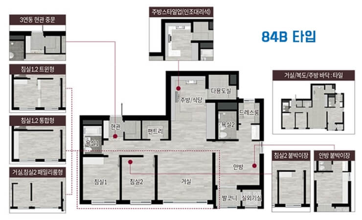천안 롯데캐슬 더 청당 84B 타입