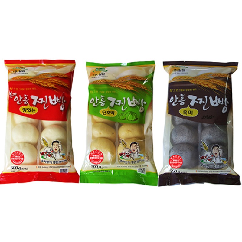 밀원 안흥찐빵 500g 세트(안흥10입+흑미10입+단호박10입) 3봉