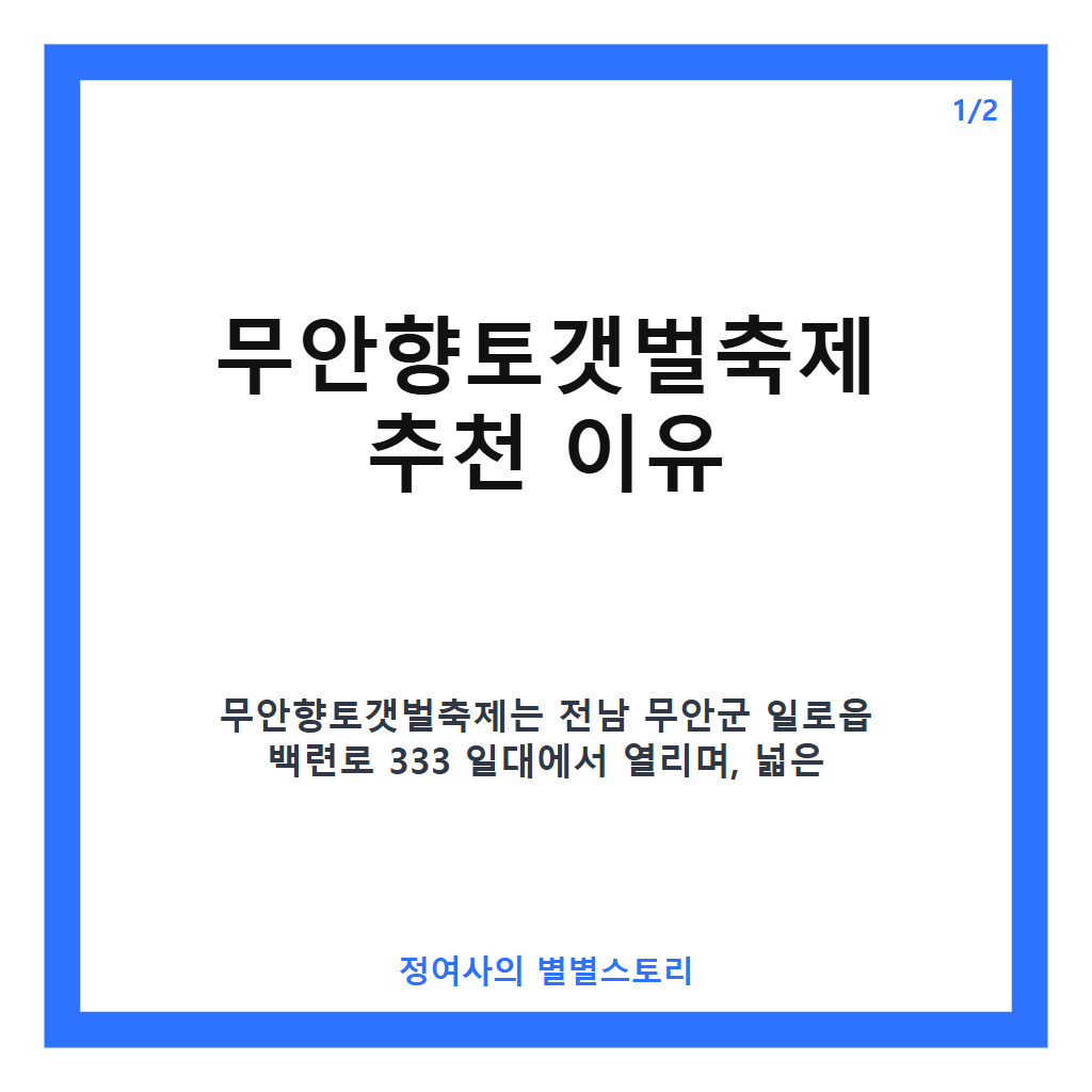 무안향토갯벌축제 추천과 함께 즐기는 무안 생태체험과 가볼만한 곳 안내 카드뉴스 1